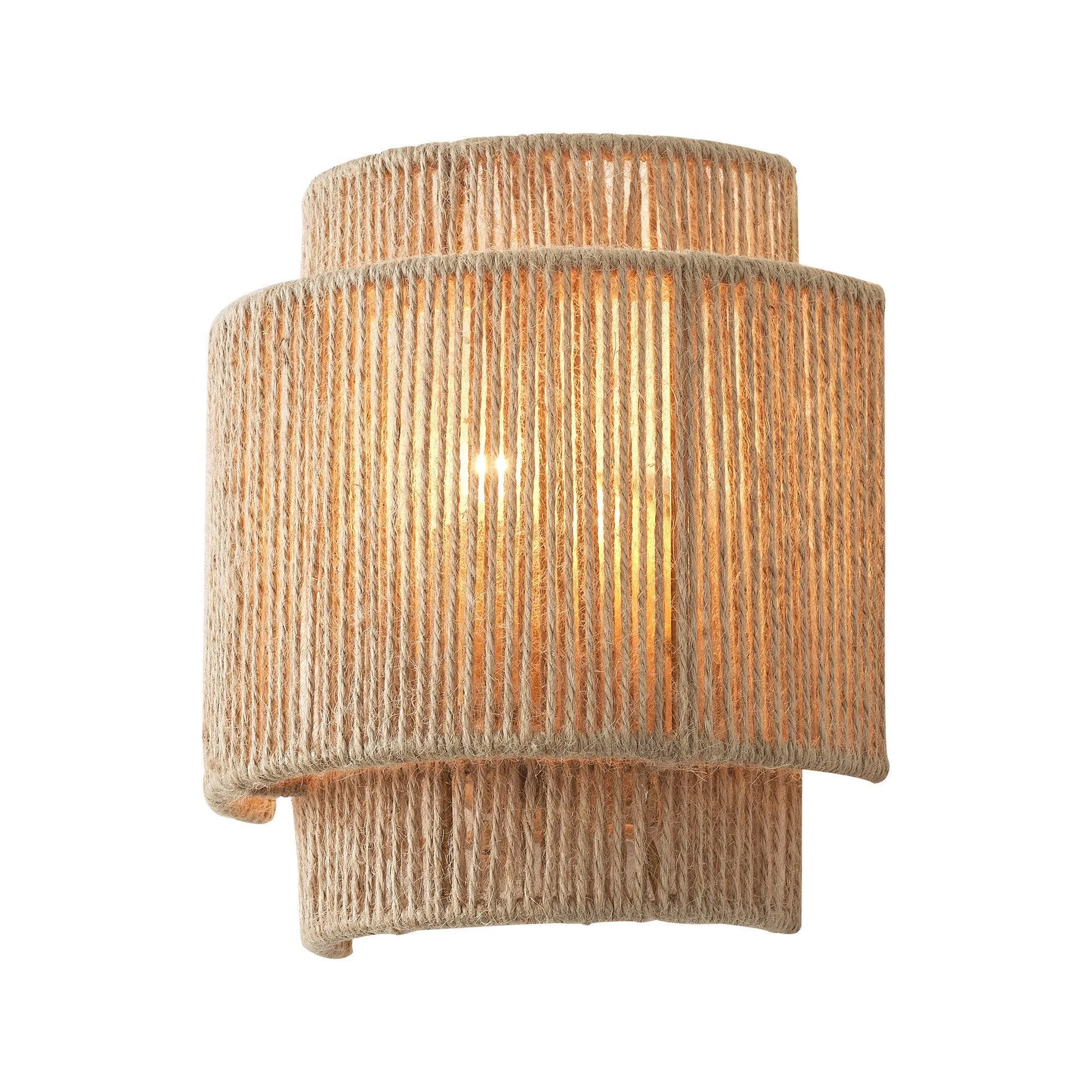 1-Light Farmhouse Rattan Wall Sconce Lighting