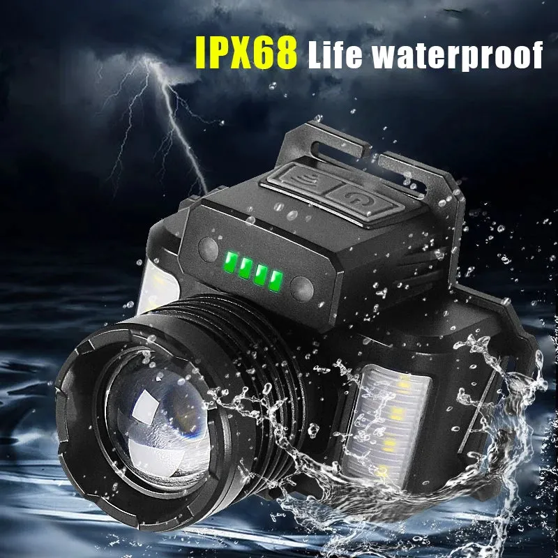 10H Powerful Sensor LED Headlamp High Power Rechargeable Built 5600mah Battery Headlight Flashlight Camping Fishing Head Lantern