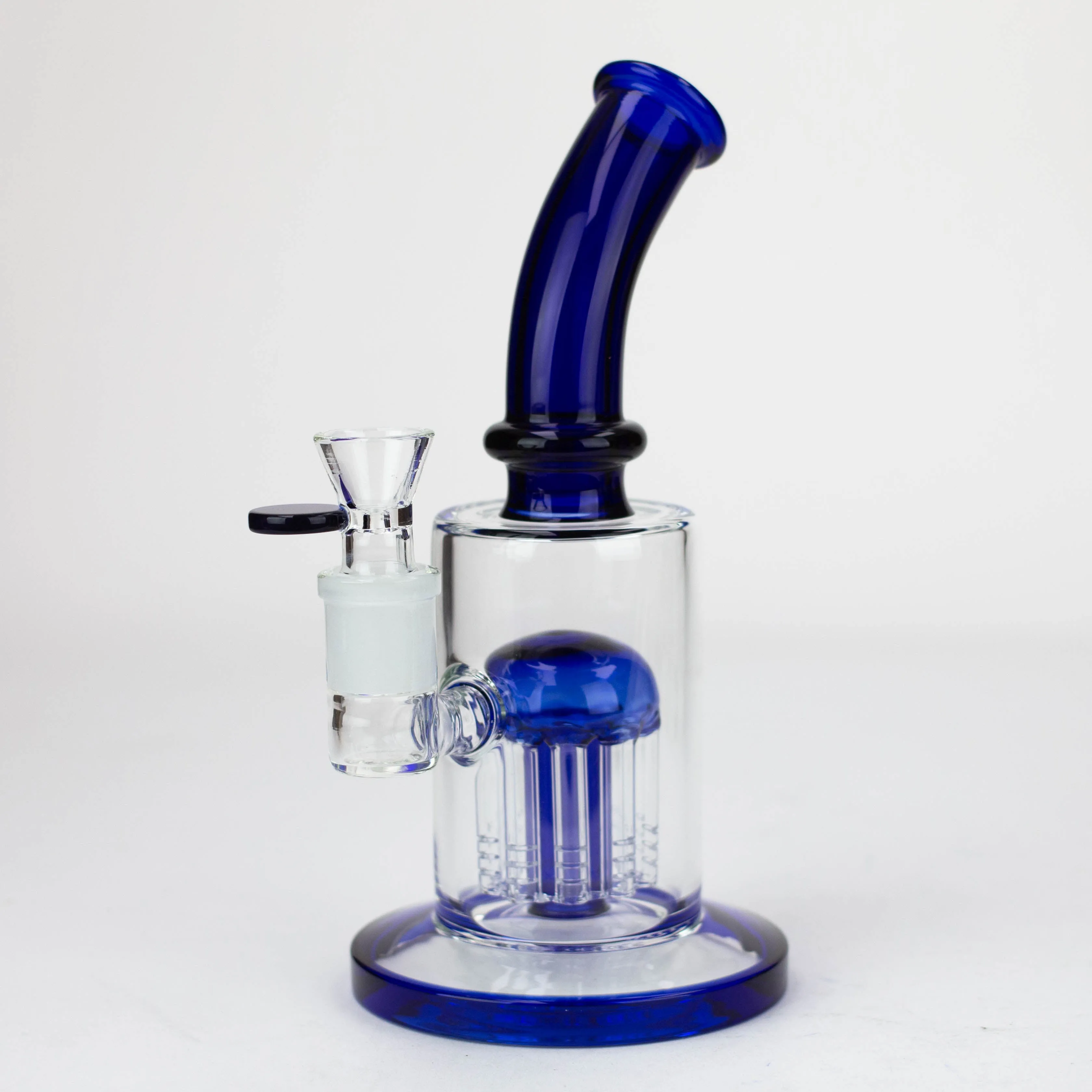 10" Glass Bong with Colored Bent Neck