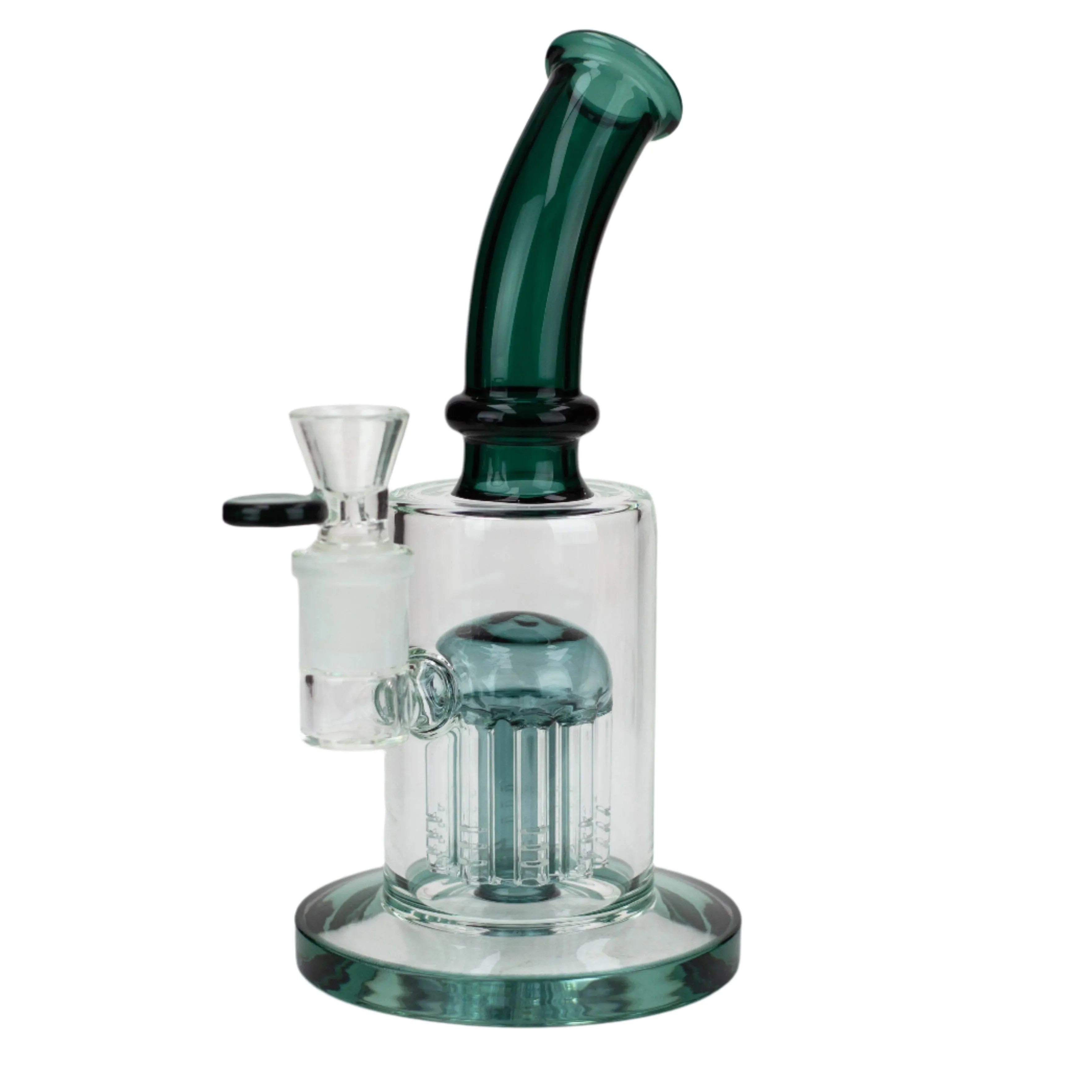 10" Glass Bong with Colored Bent Neck