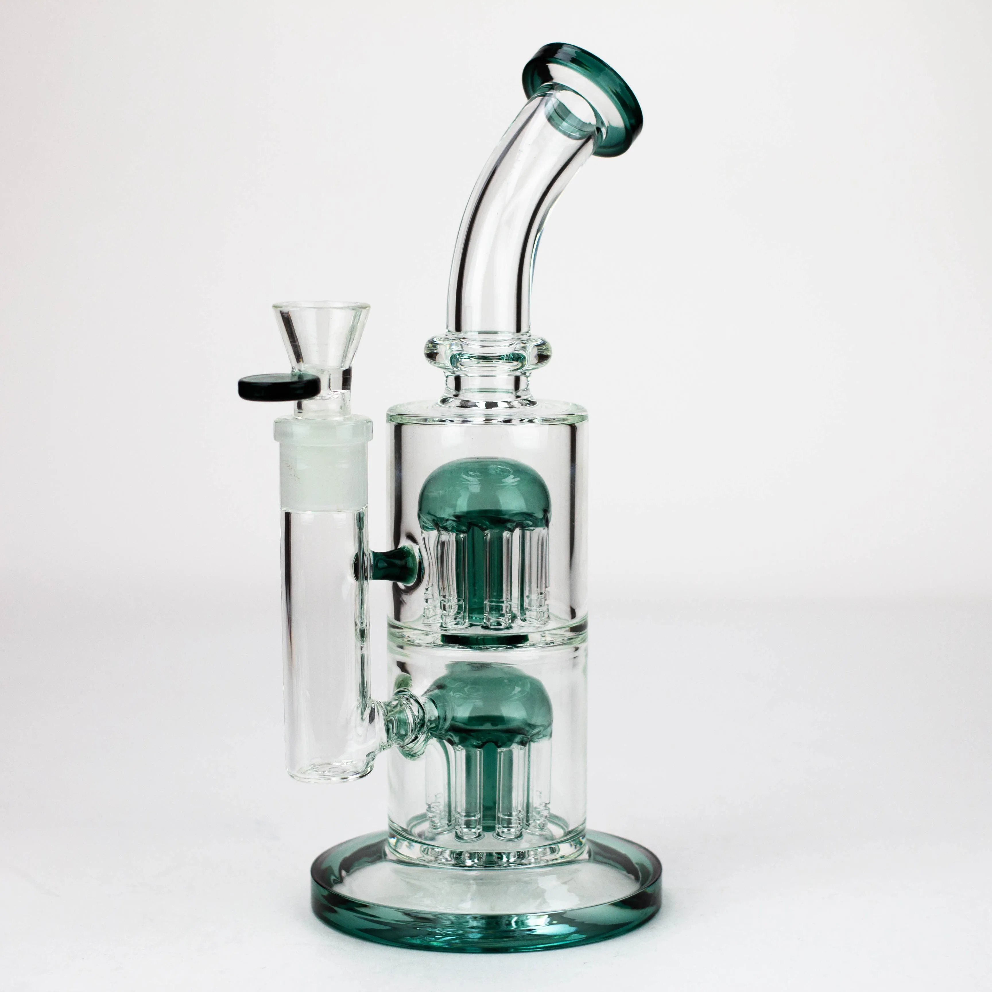 10" Glass Bubbler with Dual 8-Arms Perc