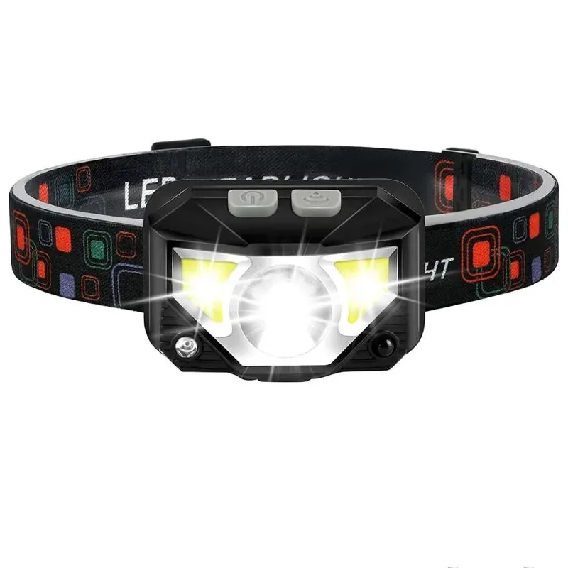 1100 Lumen Headlamp Flashlight, Rechargeable LED Headlight with White and Red Light, Waterproof Motion Sensor Headlamp