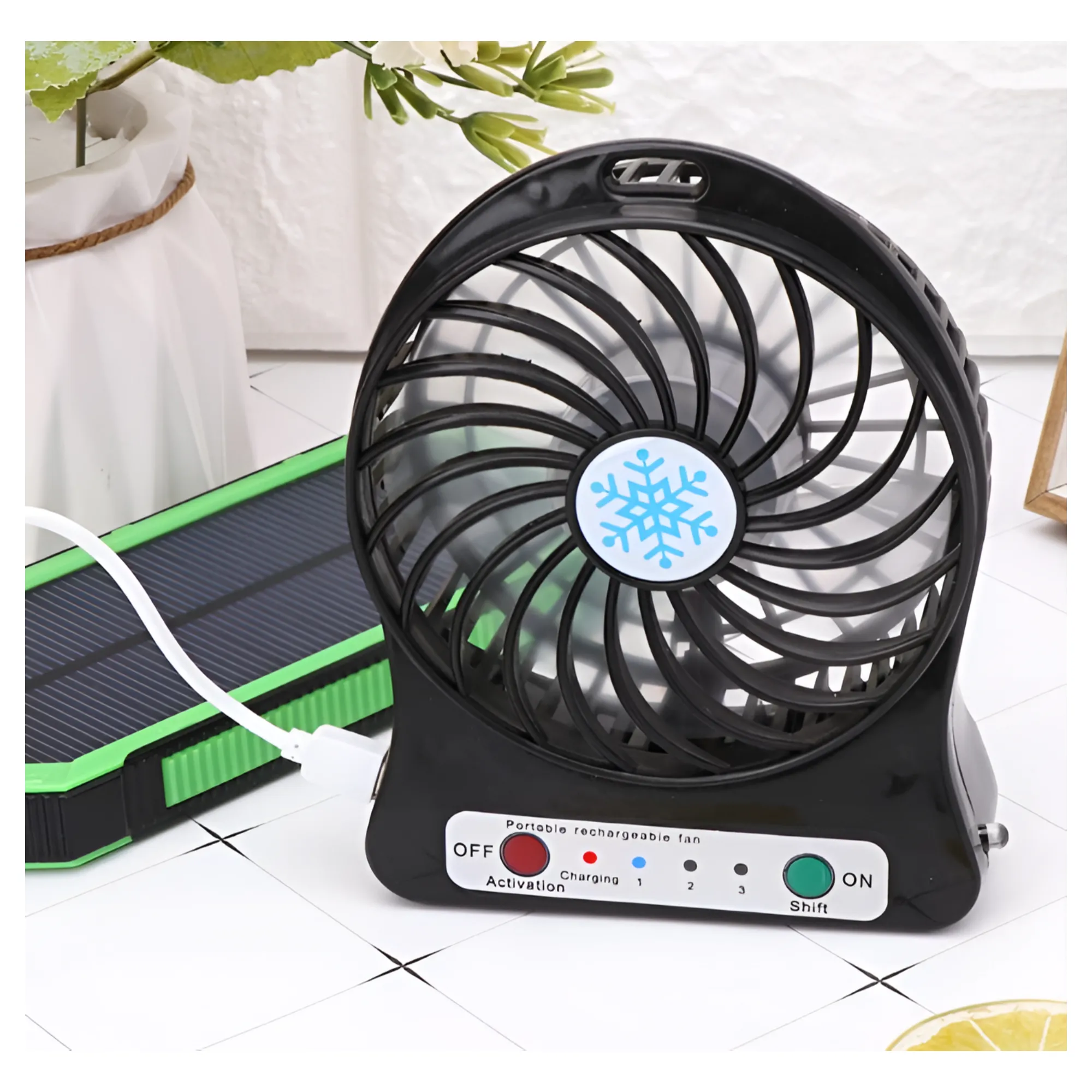 1200mAh USB Rechargeable Mini Standing Fan with LED Light