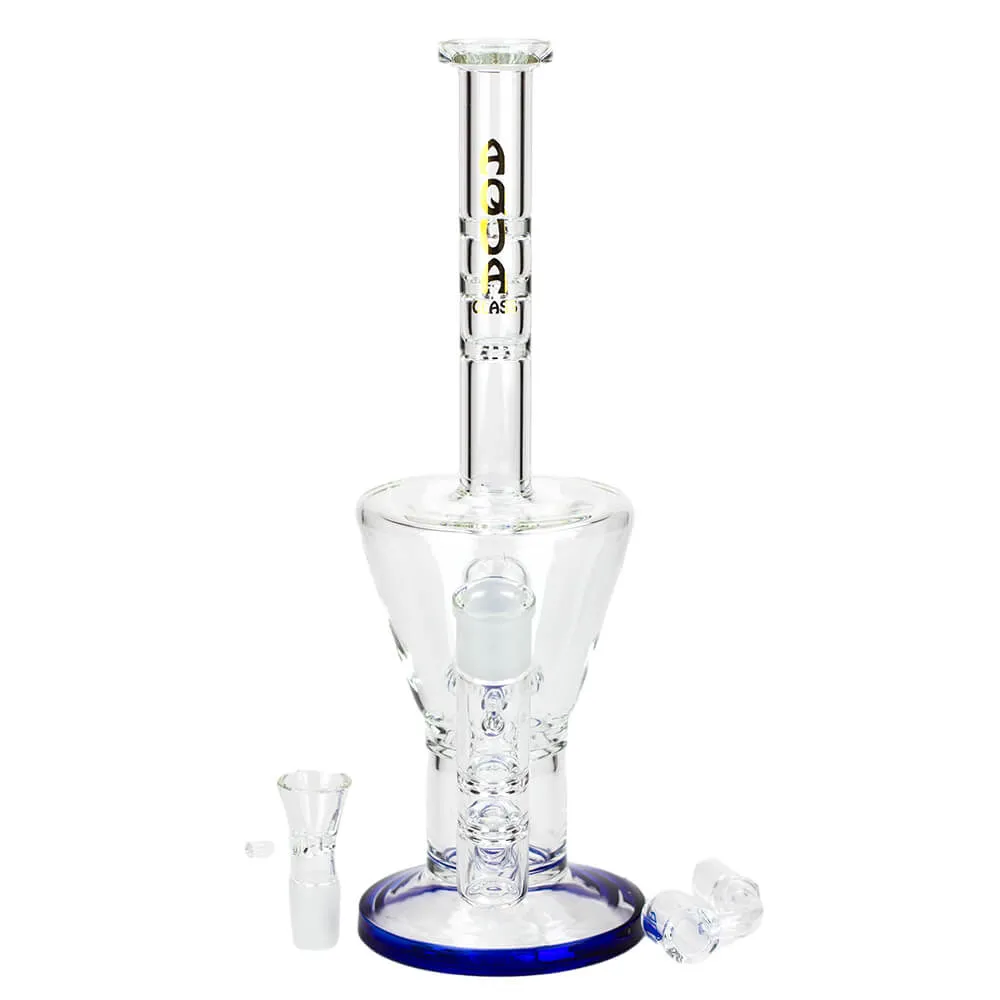 13" AQUA Glass 2-in-1 Sowerhead Percolator Glass Bong