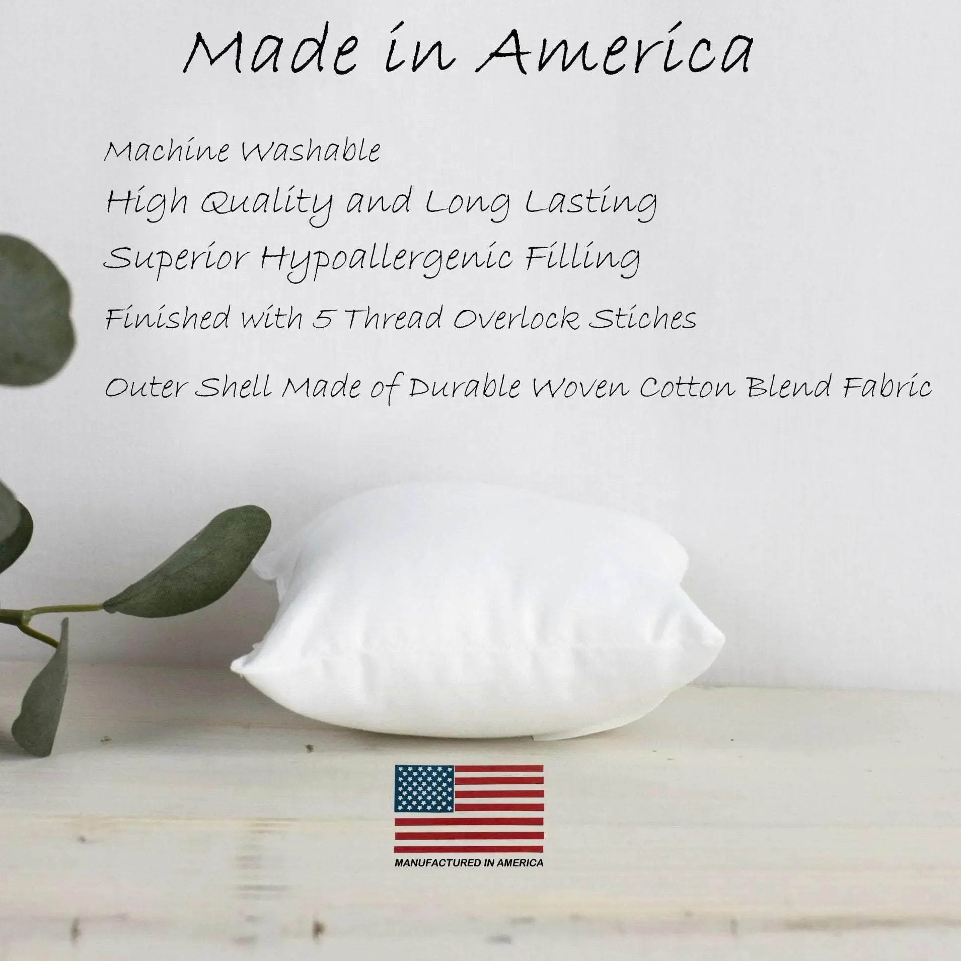 13x13 | Indoor Outdoor Hypoallergenic Polyester Pillow Insert | Quality Insert | Pillow Inners | Throw Pillow Insert | Square Pillow Inserts