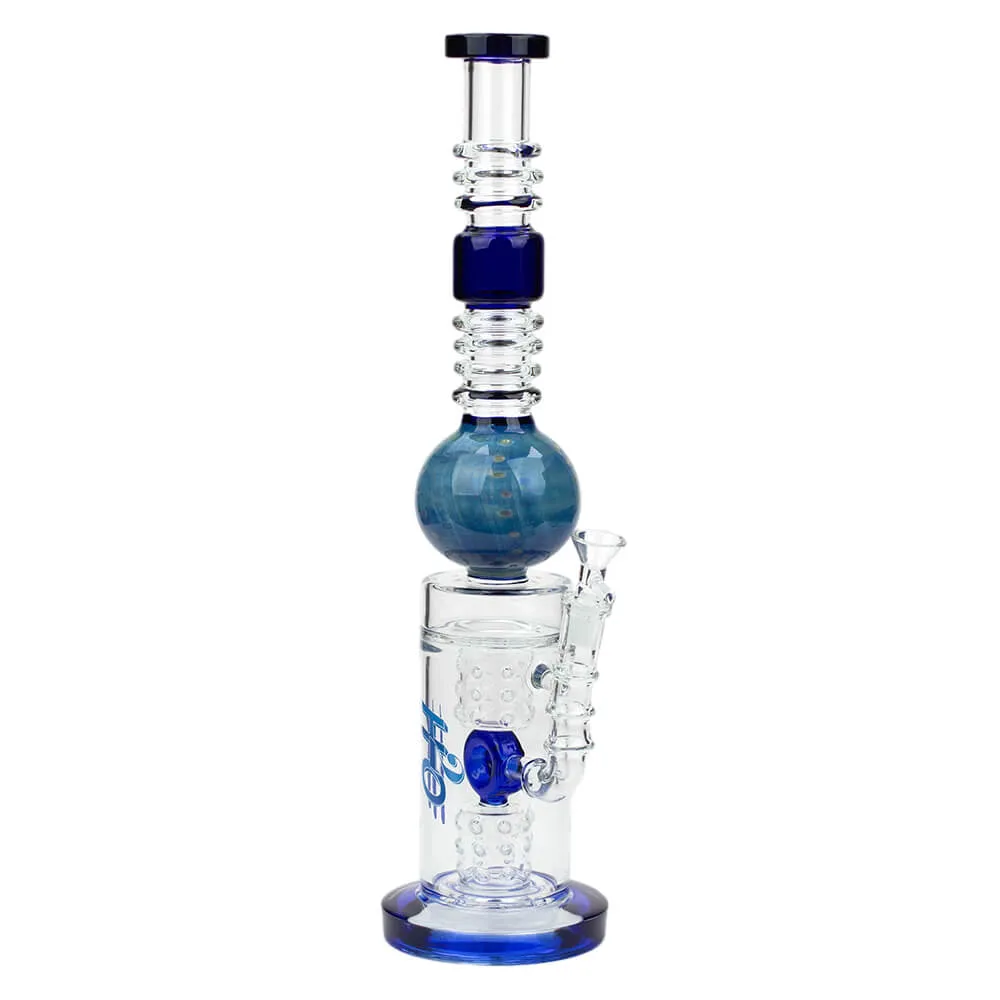 15" H2O Gold Fumed Sphere Glass Water Bong