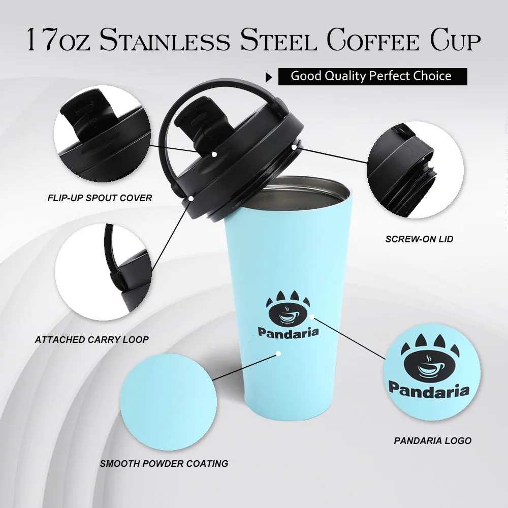 17oz Vacuum Insulated Coffee Cup Thermal Tumbler Travel Mug with Lid, Baby Blue