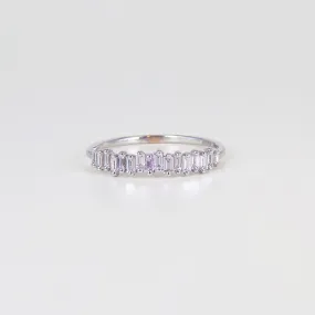 18k White Gold Diamond Baguette Mini Band