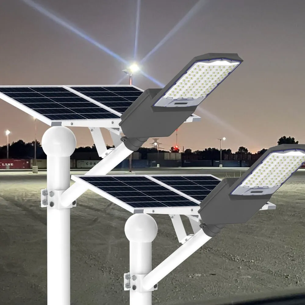 2 PACK 1400 W solar powered street lights 40000 lumens