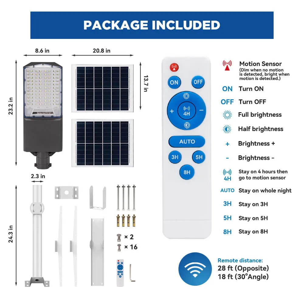 2 PACK 1400 W solar powered street lights 40000 lumens