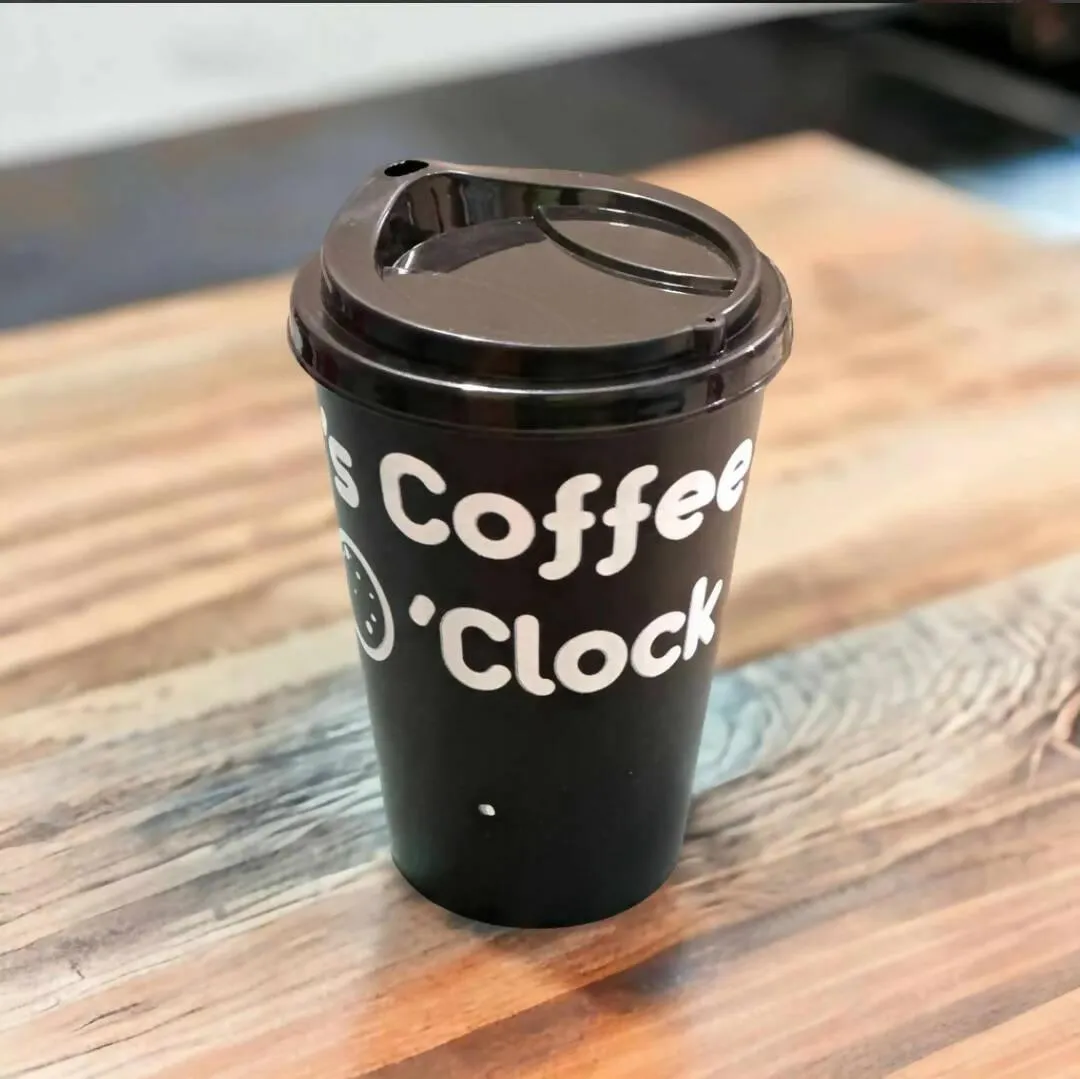 2 Pcs Printed Plastic Coffee Cups 500ml