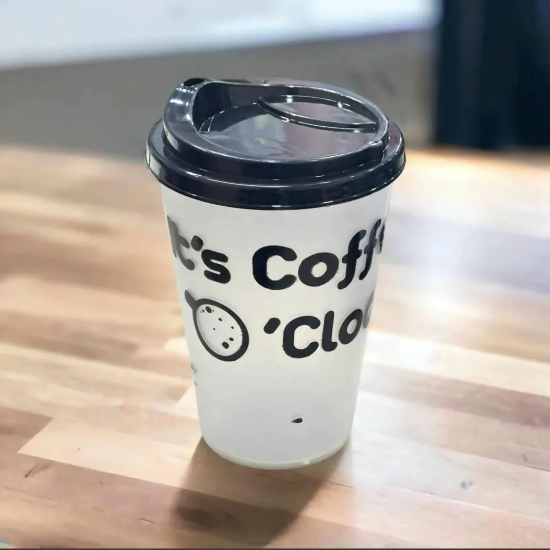 2 Pcs Printed Plastic Coffee Cups 500ml