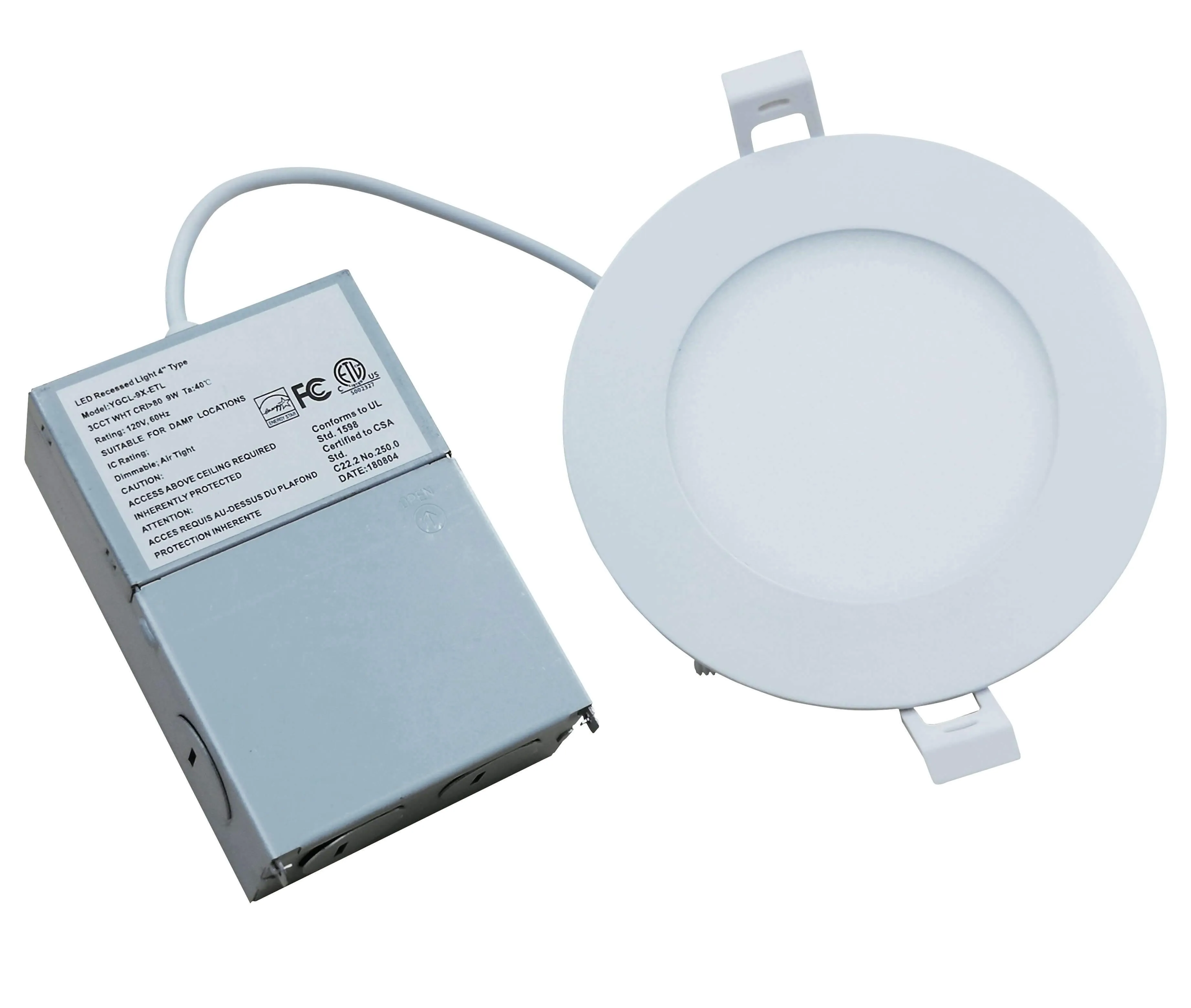 (20 Pack SALE) "Ultra Thin" 4 Inch ROUND 9w 5 CCT (2700K, 3000K, 3500K, 4000K, 5000K) Switchable- Dimmable - 10 Year Warranty - Shipping Included