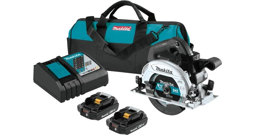 2021 Makita 18V LXT® Lithium-Ion Sub-Compact Brushless Cordless 6-1/2" Circular Saw Kit (2.0Ah) (XSH04RB)