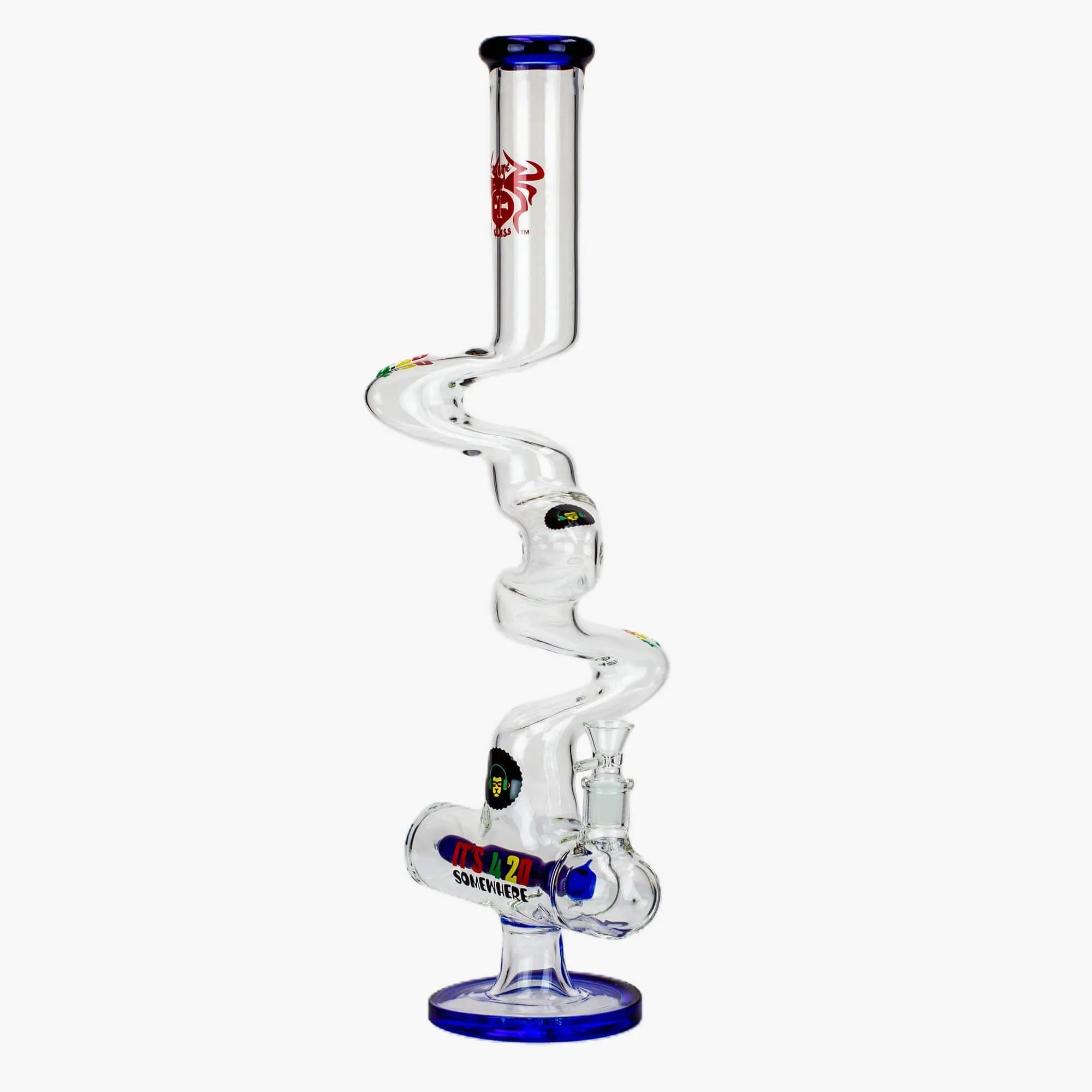 21" Xtream Kink Zong inline Diffuser Glass Water Bong