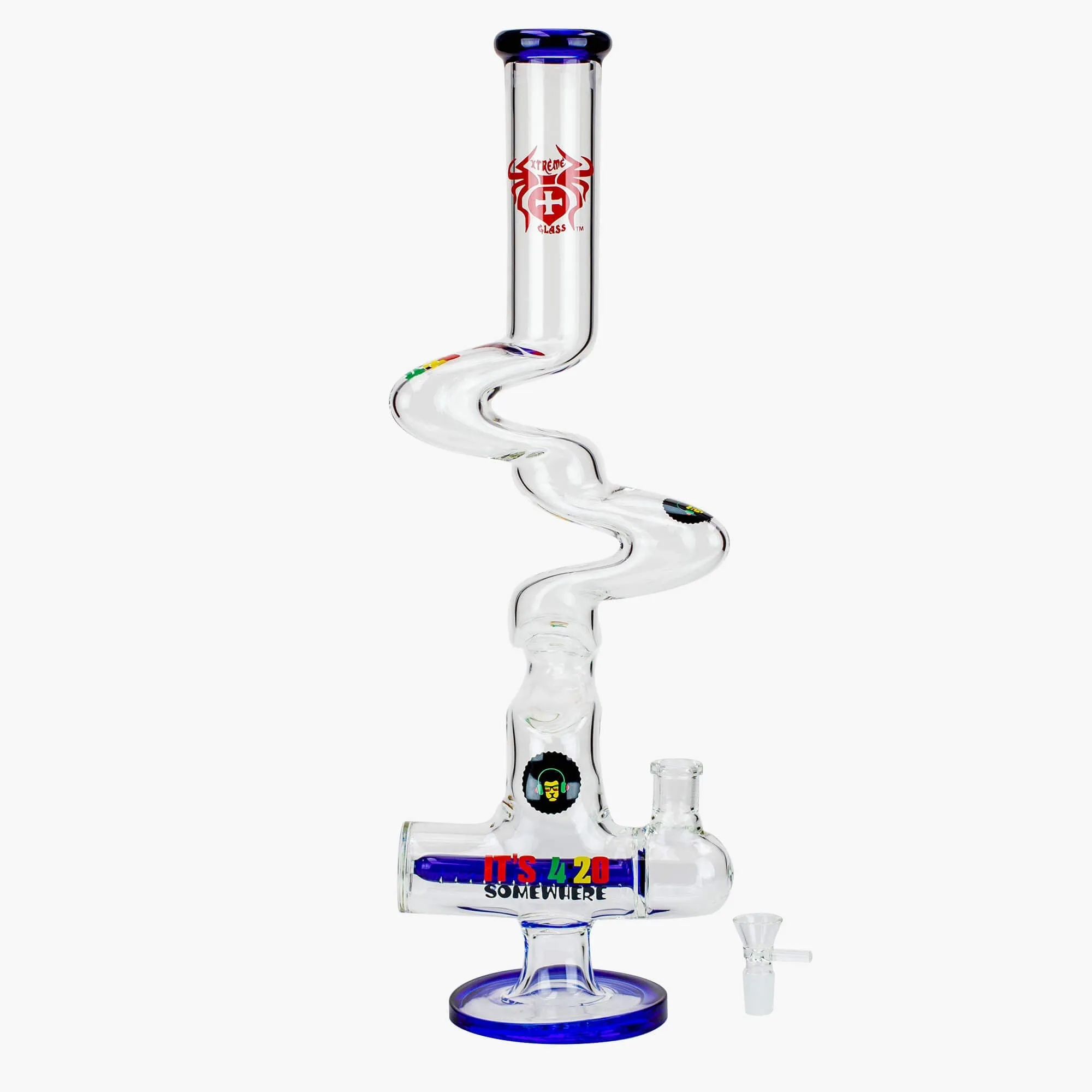 21" Xtream Kink Zong inline Diffuser Glass Water Bong