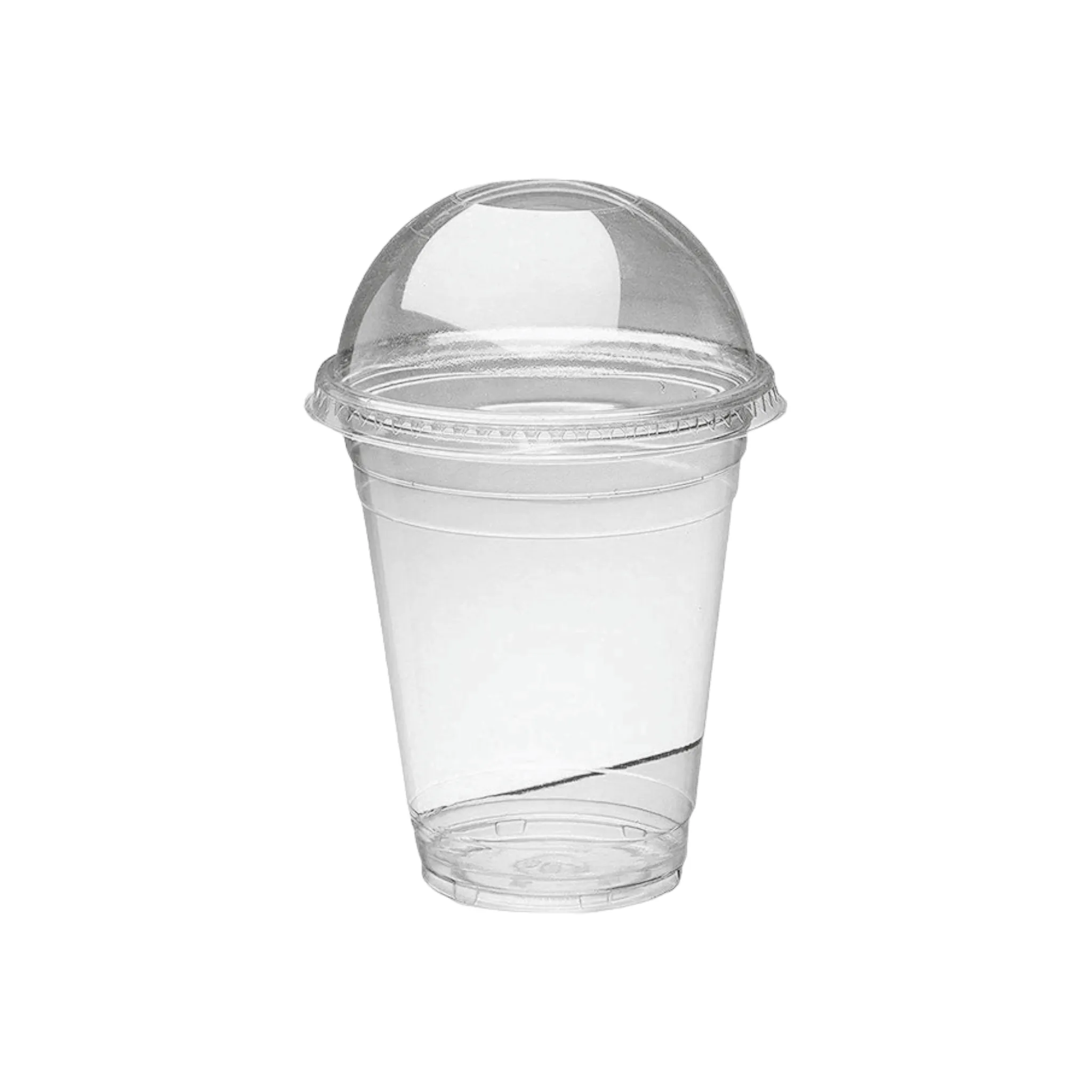 250ml Disposable PET Plastic Smoothie Cup with Dome Lid and Hole 10pack