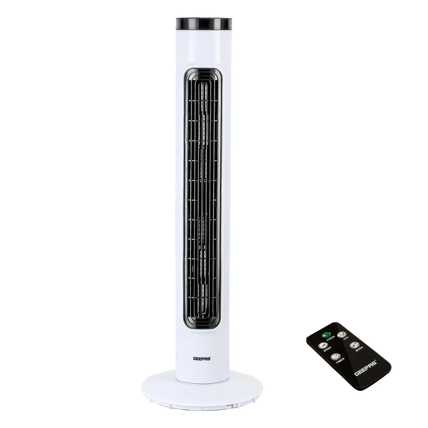 32-Inch Bladeless Tower Fan with 3 Speeds and Remote Control