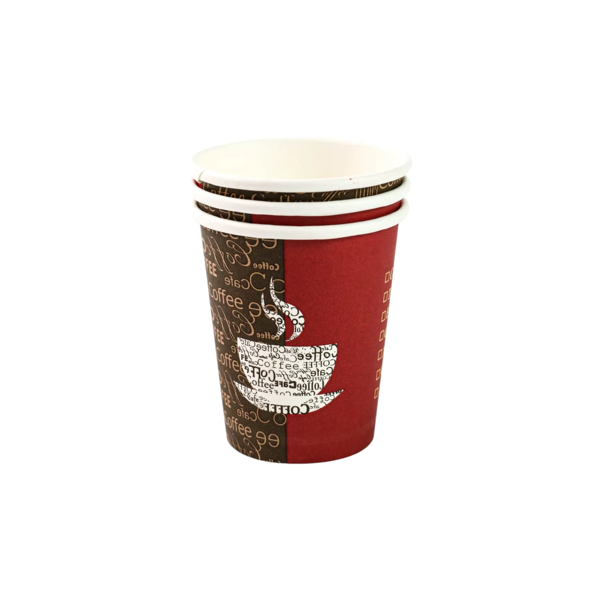 350ml Paper Coffee Cups Single Wall Printed Decal 5pack