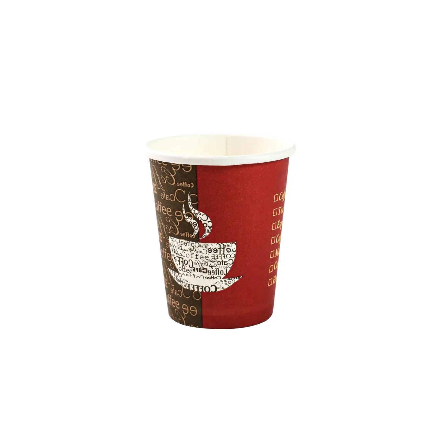 350ml Paper Coffee Cups Single Wall Printed Decal 5pack