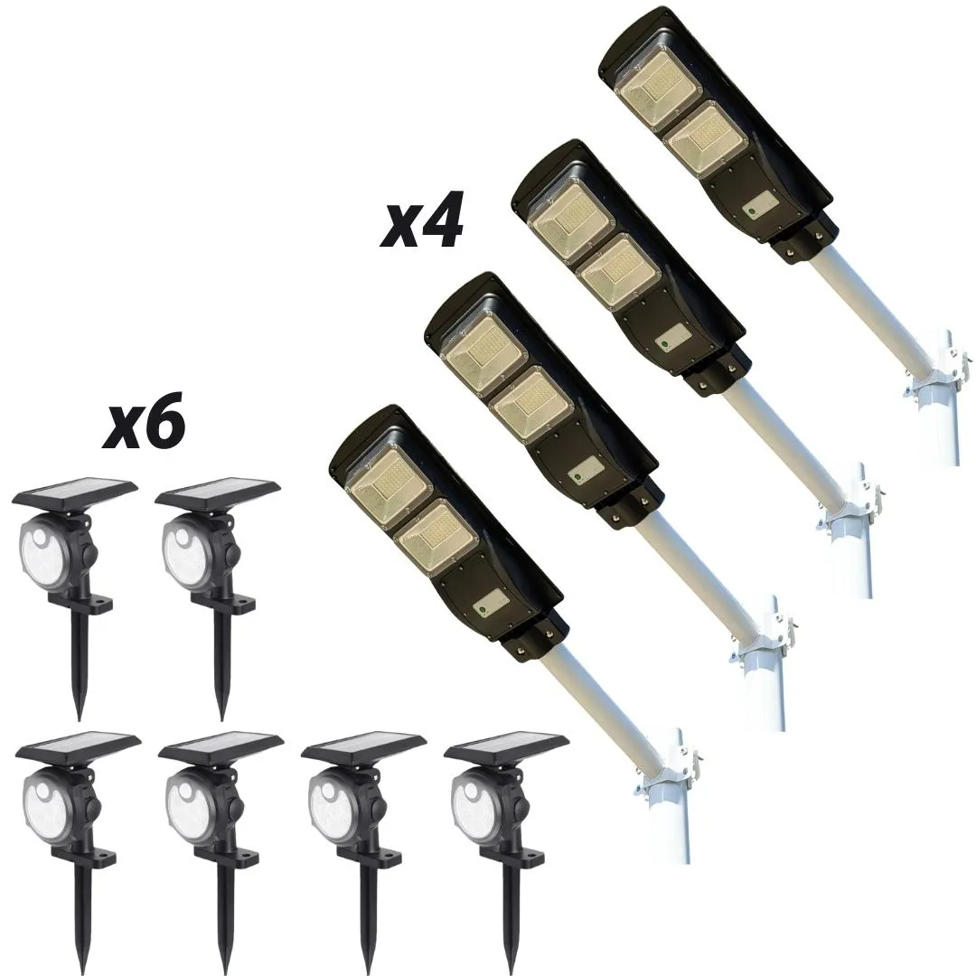 4 60W Solar Street Lights   6 36 LED Solar Spotlights