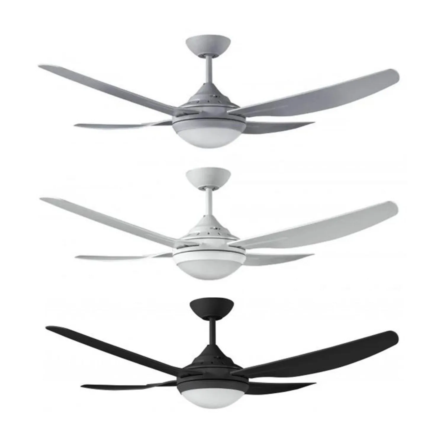 52" (1320mm) Royale II AC Ceiling Fan w Light in White/Titanium/Black