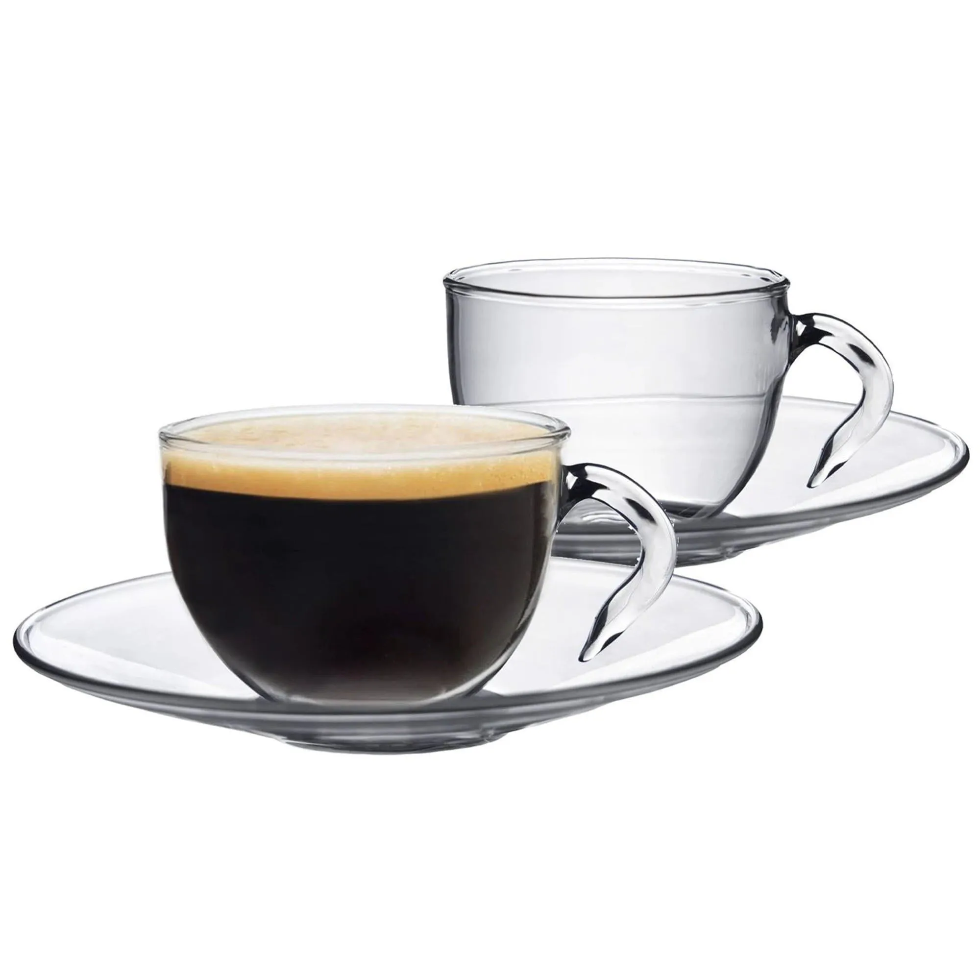 60ml Minimus Glass Espresso Cup & Saucer Set - 6 Sets - By Argon Tableware