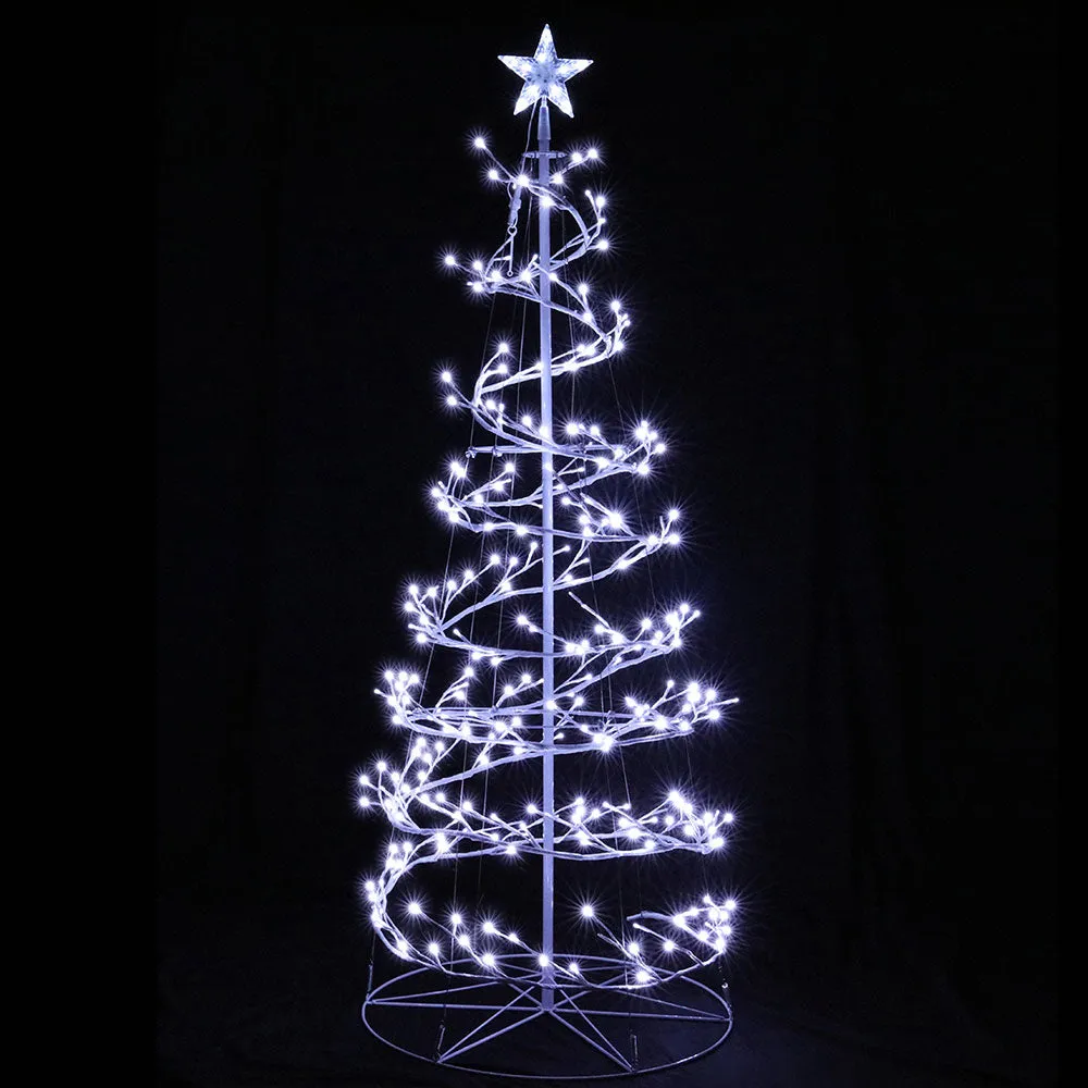 6ft 1.8m 320 LED Christmas Tree Xmas Cold White Lights Optic Fibre