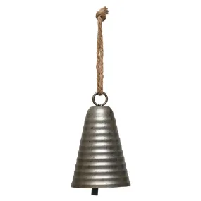 7" Pewter Colonial Church Ribbed Bell Ornament