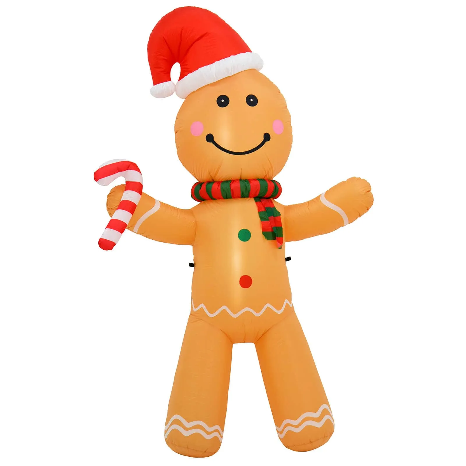 8ft Inflatable Gingerbread Man Candy Cane LED Christmas Decoration