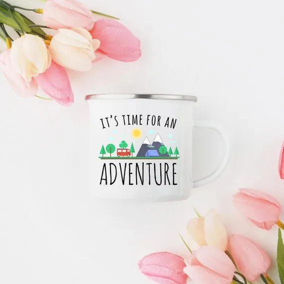 Adventure Mug Enamel Mug Wanderlust Camping Mug