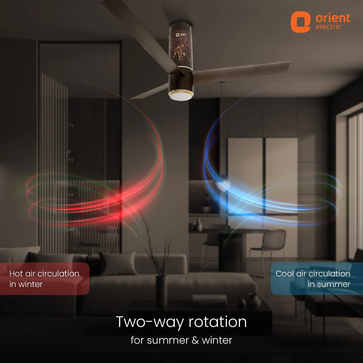 Aeroslim with IoT, Remote & 3CCT Underlight BLDC PRO Smart Ceiling Fan