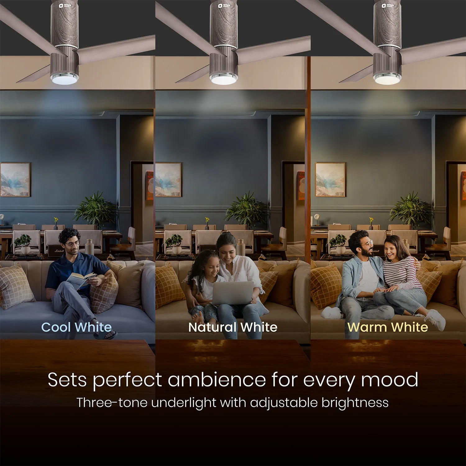 Aeroslim with IoT, Remote & 3CCT Underlight BLDC PRO Smart Ceiling Fan