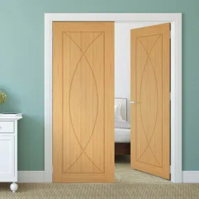 Amalfi Oak Flush Fire Internal Door Pair - 1/2 Hour Fire Rated - Prefinished