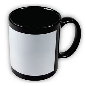 AMS-172 - 11 Oz black mug with white printable area