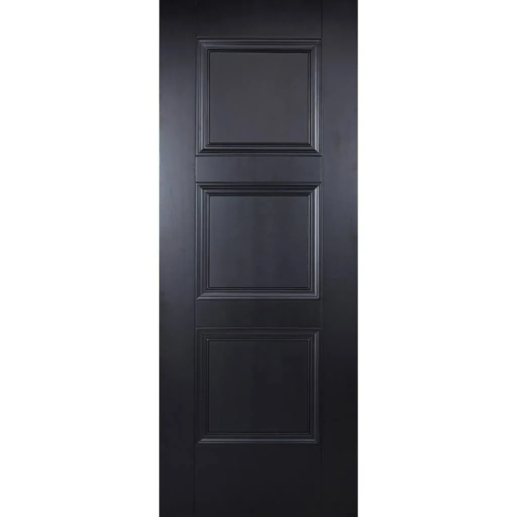 Amsterdam 3 Panel Black Primed Single Evokit Pocket Door