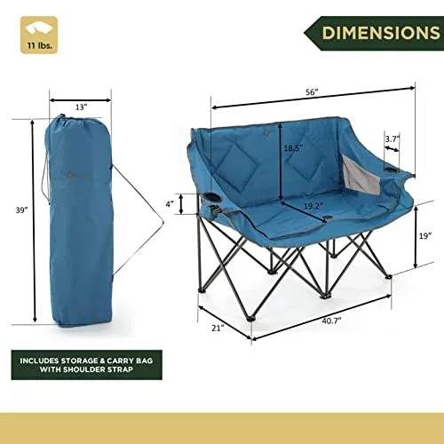 ARROWHEAD OUTDOOR Portable Folding Double Duo Camping Chair