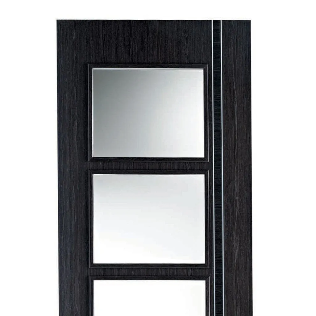 Ash Grey Zanzibar Absolute Evokit Double Pocket Doors - Prefinished - Clear Glass