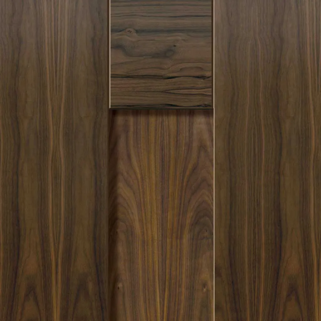 Axis Shaker Walnut Absolute Evokit Double Pocket Doors Panelled- Prefinished