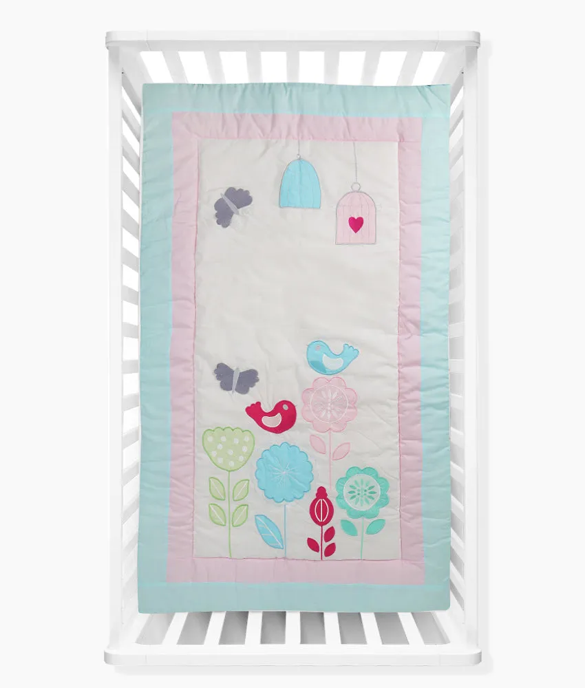 Baby Comforter Quilt – Birds Love Theme