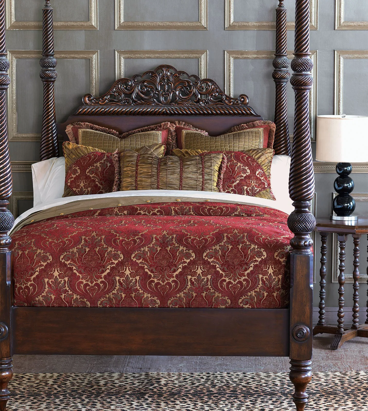 Barrington Ruby Damask King Sham 21x37