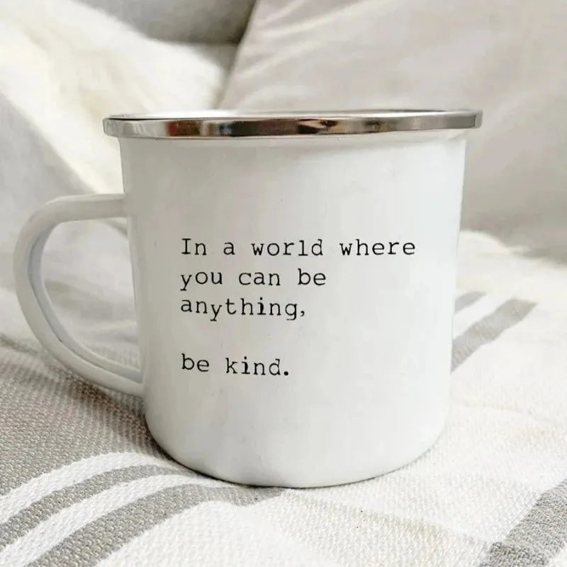 'Be Kind' Enamel Mug