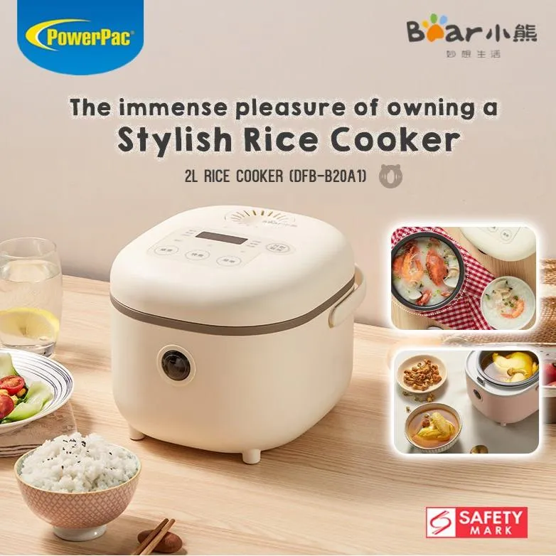 BEAR Rice Cooker Digital, Mini Rice Cooker 8 multi functions Cooker 2L (DFB-B20A1)