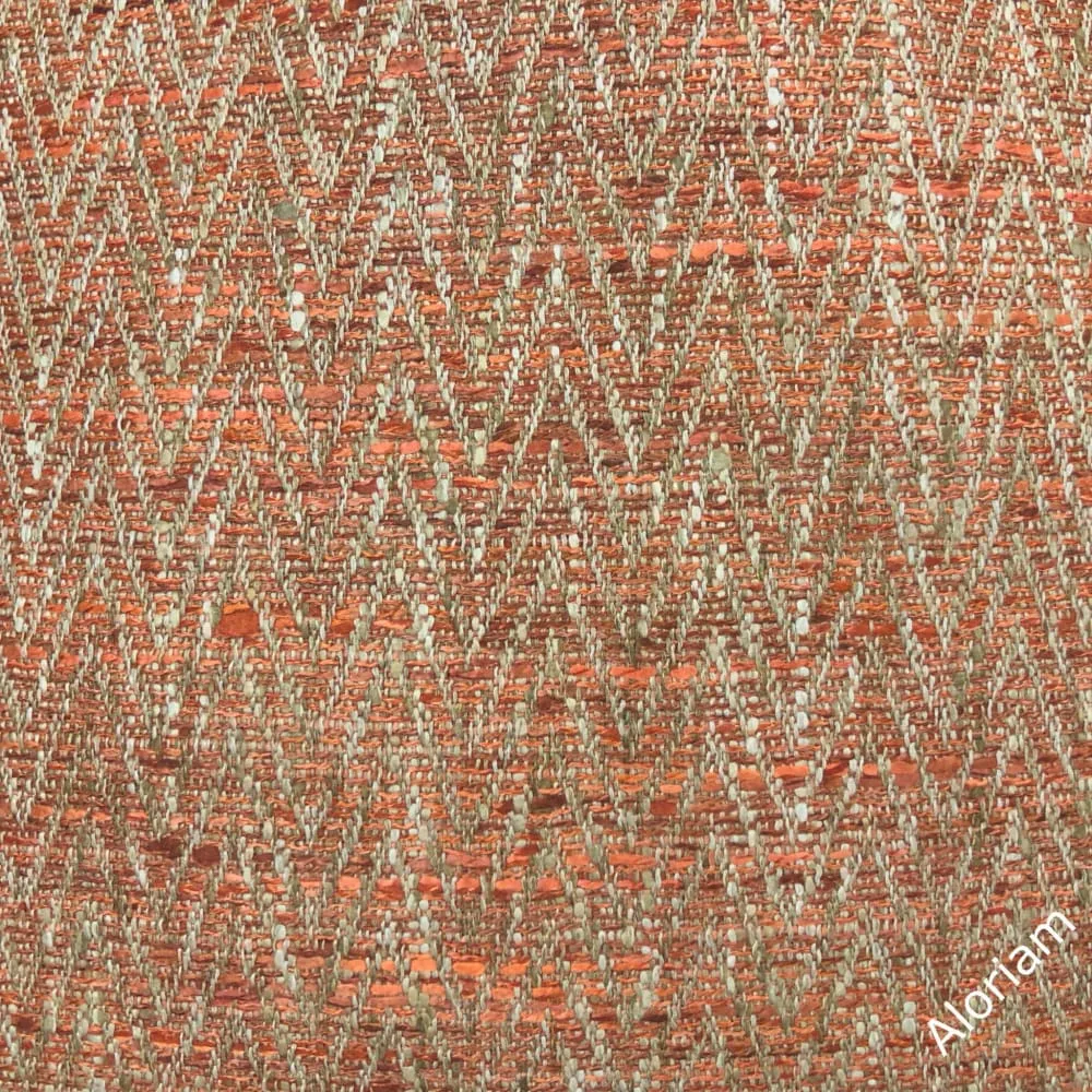 Beringer Terracotta Orange Beige Herringone Pillow Cover (Fabric by the Yard available)