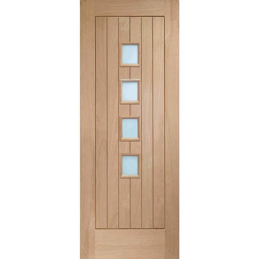 Bespoke Contemporary Suffolk Oak 4L Glazed Double Frameless Pocket Door