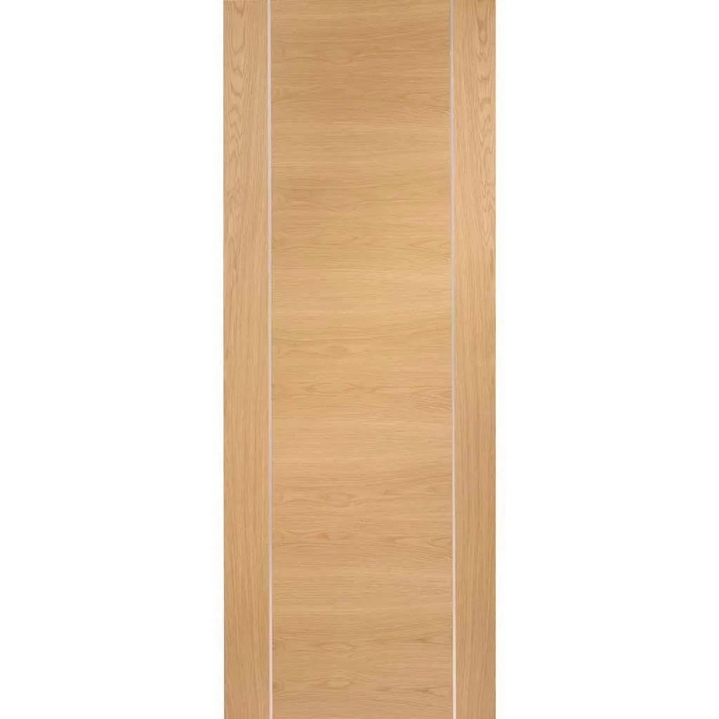 Bespoke Forli Oak Flush 4 Door Maximal Wardrobe and Frame Kit - Aluminium Inlay - Prefinished