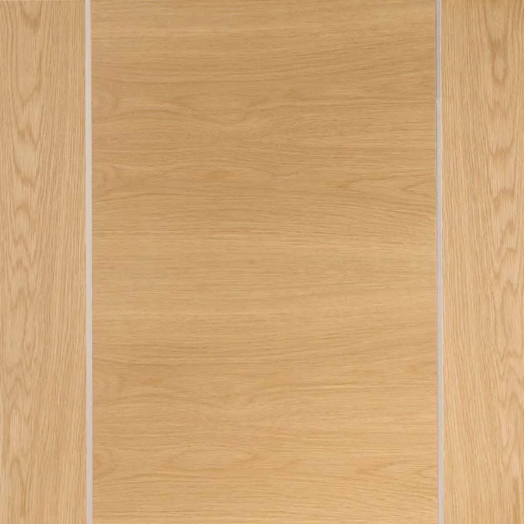 Bespoke Forli Oak Flush 4 Door Maximal Wardrobe and Frame Kit - Aluminium Inlay - Prefinished