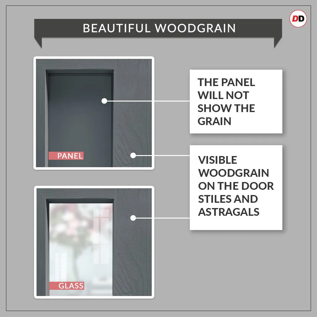 Bespoke Handmade Eco-Urban® Arran 5 Pane Double Evokit Pocket Door DD6432G Clear Glass(2 FROSTED PANES) - Colour Options