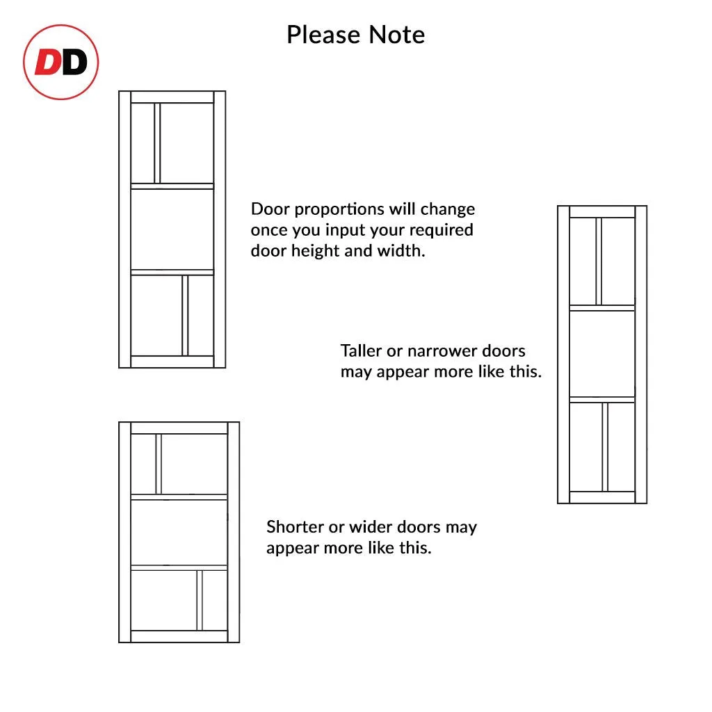 Bespoke Handmade Eco-Urban® Arran 5 Pane Double Evokit Pocket Door DD6432G Clear Glass(2 FROSTED PANES) - Colour Options