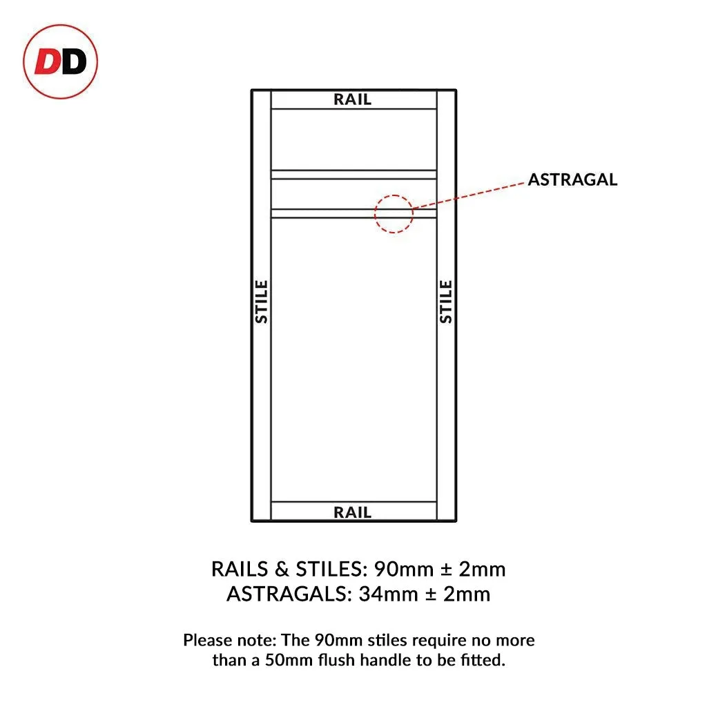 Bespoke Handmade Eco-Urban® Baltimore 1 Pane Double Evokit Pocket Door DD6301G - Clear Glass - Colour Options